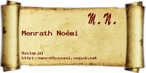 Menrath Noémi névjegykártya